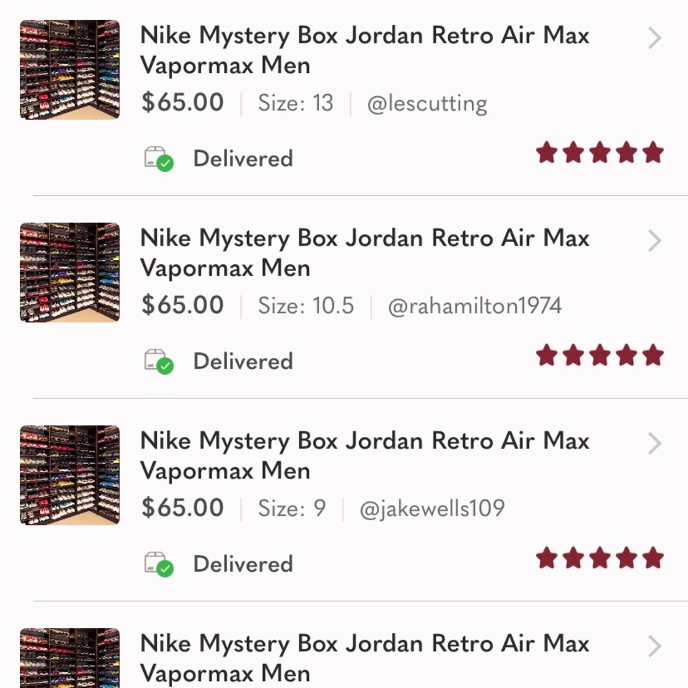 NEW MYSTERY BOX Nike Jordan Retro Air Max 270 95 97 Vapormax Plus Dunk Training - Picture 8 of 9